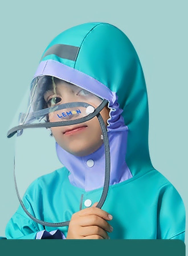 LITTLE SURPRISE BOX Little Surprise Box, Teal Orange Lion knee length raincoat for kids-XXL - Image 4