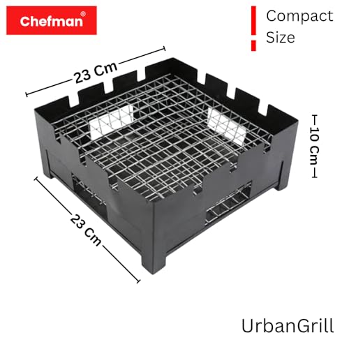 Chefman Portable Charcoal Barbeque Grill | Outdoor BBQ Set with 3 Skewers | Portable & Compact Tandoor for Home, Picnic, Camping - Image 3