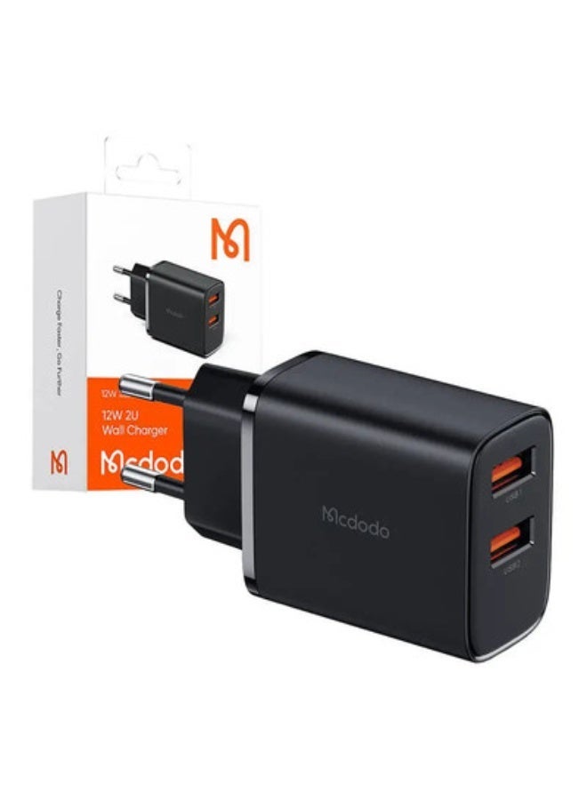 مكدودو Wall Charger CH-5070 Dual USB-A 20 W 2-Port – Black - Image 2