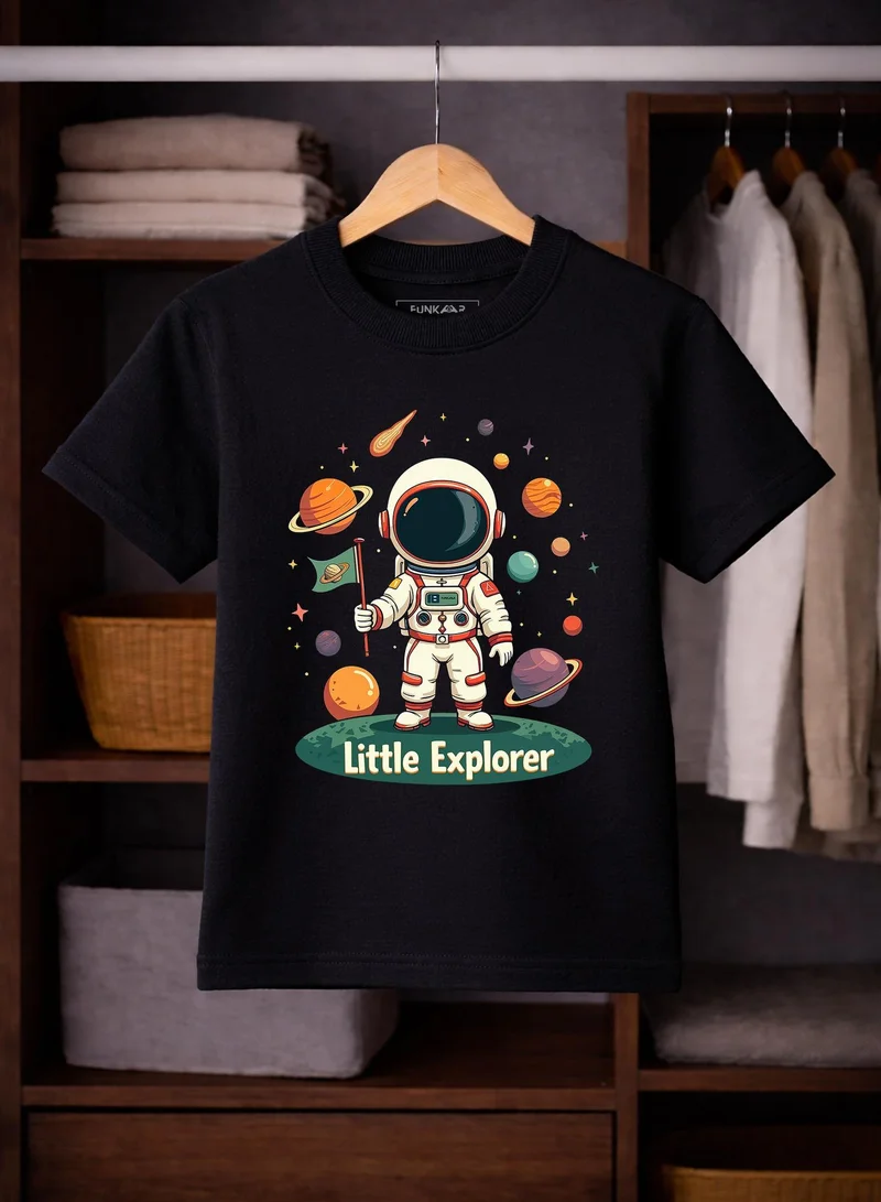Funkaar Black Funkaar Little Explorer Astronaut Print T-shirt  | Best Price UAE