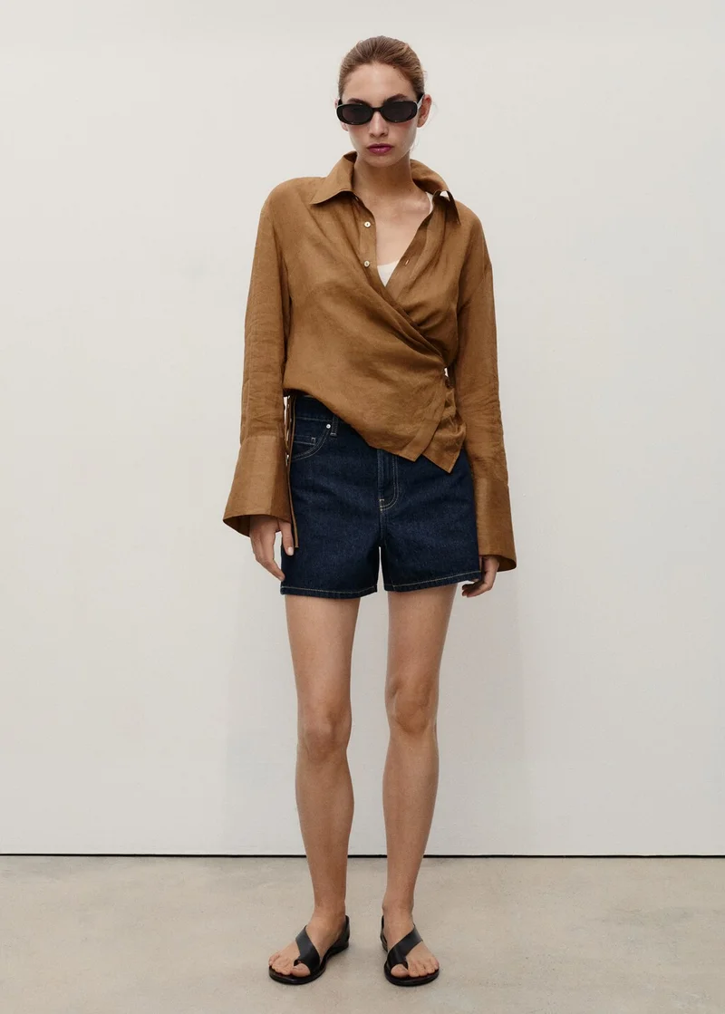 MANGO Casual Straight-Fit Denim Shorts
