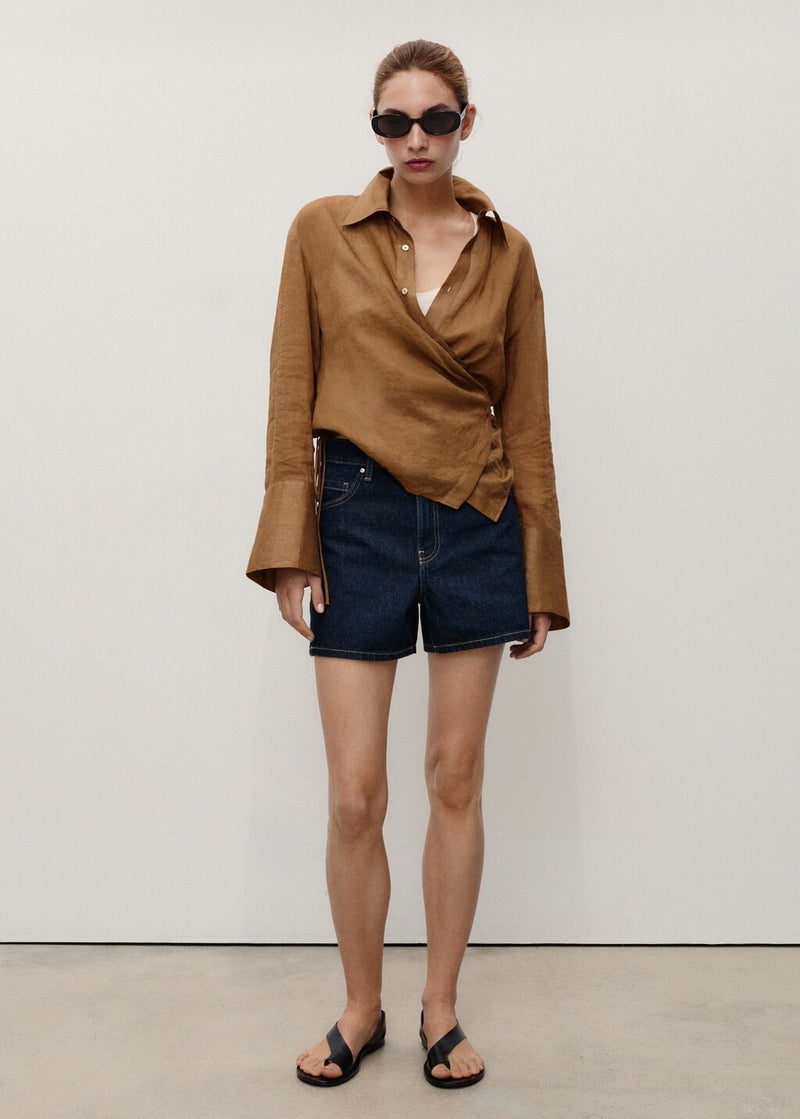 MANGO Casual Straight-Fit Denim Shorts - Image 4