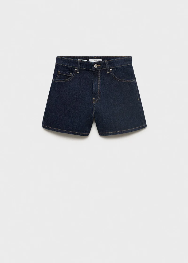 MANGO Casual Straight-Fit Denim Shorts