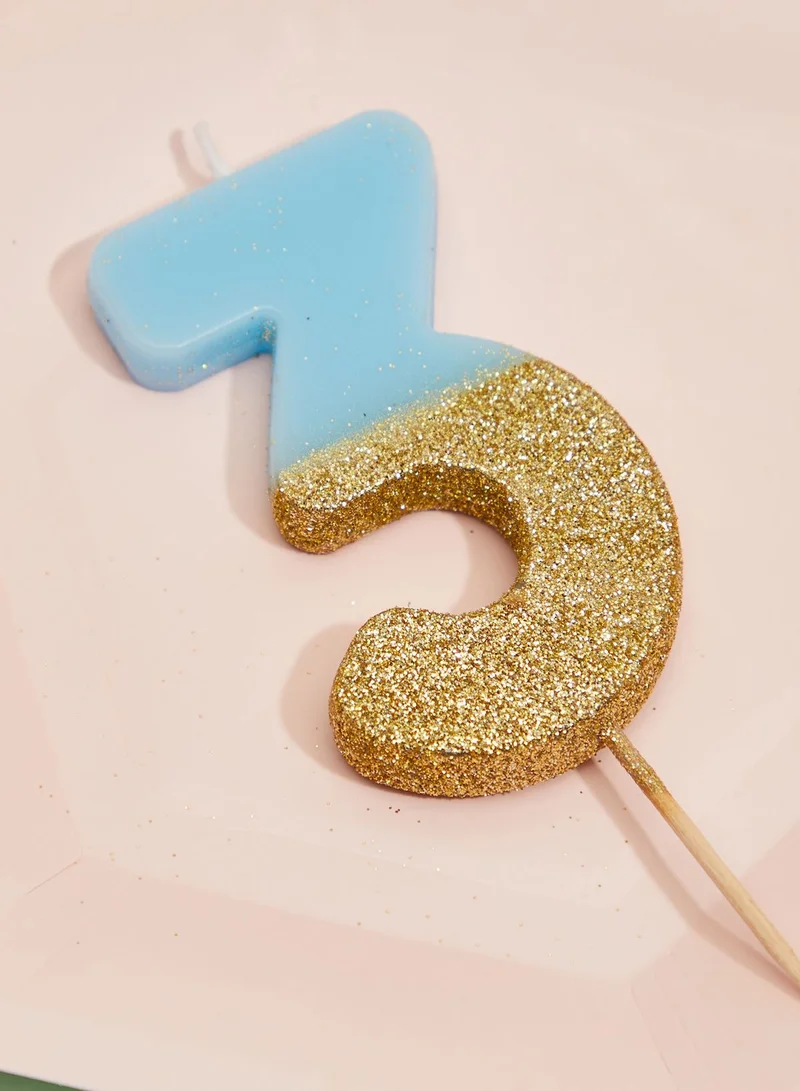 Talking Tables We Heart Birthdays Glitter Number Candle 3