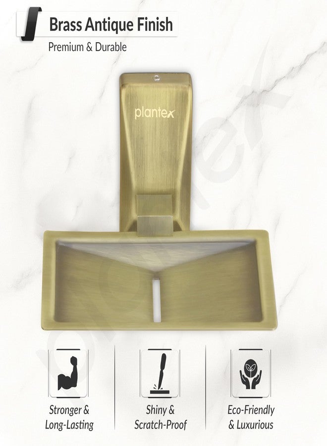 Plantex 304 Grade Stainless Steel Single Soap Dish/Soap Stand/Soap Case/Soap Storage for Bathroom - Crystal (Brass Antique) - Image 3