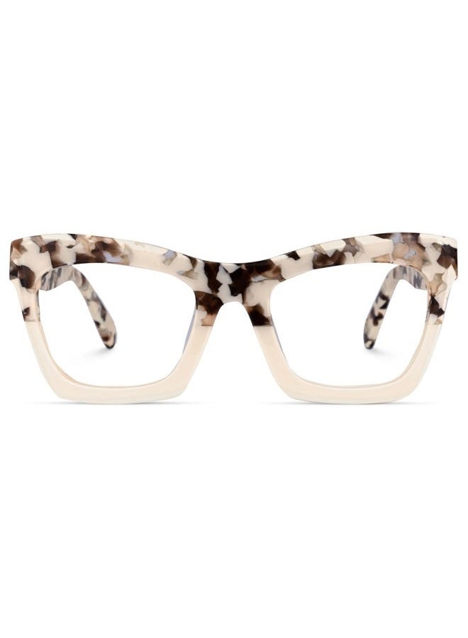 Vooglam Rectangle Eyeglasses for Women with Non-prescription Clear Lens Sienna Light Tortoise GWA035804-01, Light Tortoise, L - Image 5