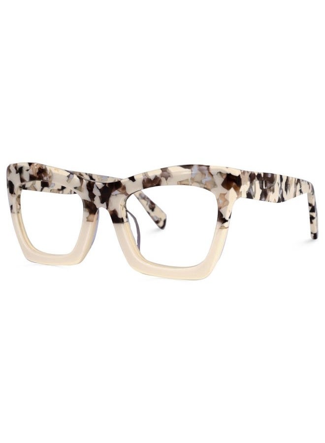 Vooglam Rectangle Eyeglasses for Women with Non-prescription Clear Lens Sienna Light Tortoise GWA035804-01, Light Tortoise, L - Image 1