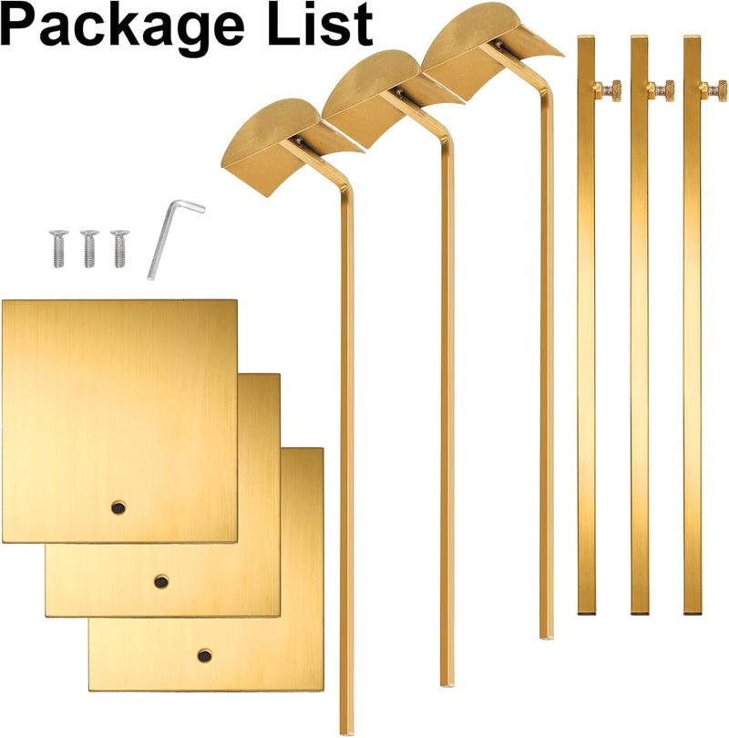 Hacaroa Set of 3 Purse Display Stand Stainless Steel, Adjustable Metal Handbag Holder Gold Tabletop Bag Rack, Single Hook Jewelry Display Stand for Closet, Boutique, Store - Image 5