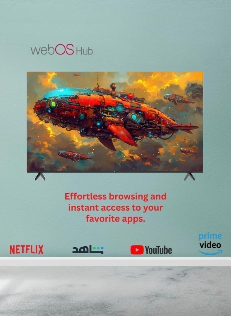 H20 85-Inch 4K Ultra HD Smart LED TV – WebOS Platform with Magic Remote & AI Voice Control, Dolby Audio, Built-In Wi-Fi & Screen Mirroring, Premium Frameless Bezel-Less Design – Model H2LED4K85WOX - Image 2