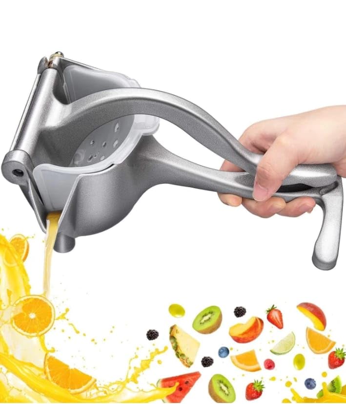 SPYLOCK Heavy Duty Aluminium Manual Juicer – Silver Color, Portable Hand Press Juice Extractor for Citrus Pomegranate Orange Lime, Easy Clean Detachable Design, Powder-Coated Finish - Image 2