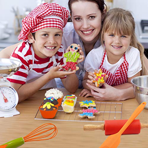 T TOSSOW TOSSOW Kids Baking Tools Set Cupcake Pop Maker with Rolling Pin,Muffin cups,Measuring Spoons,Cooking Baking Supplies 28-Piece Kids Baking Kits - Image 4