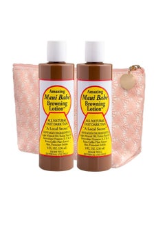 Maui Babe Maui Babe Browning Lotion - Outdoor Tanning Lotion 8 ounce (Pack of 2) with Makeup Bag - Amazing Maui Babe Suntan Lotion - Tanning Formula Sun Lotion  - Image 4