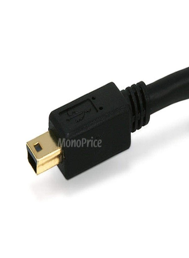 Monoprice 1.5-Feet USB 2.0 A Male to Mini-B 5pin Male 28/24AWG Cable with Ferrite Core (Gold Plated) (105446),Black - Image 3