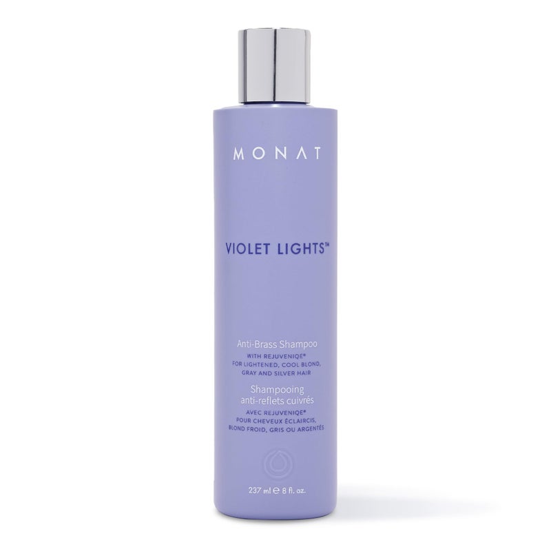 MONAT Violet Lights AntiBrass Shampoo Subtly Illuminates Hair Advanced Toning Formula Vibrant Manageable Results Gentle Cleansing for Radiant Locks Enriched with REJUVENIQE