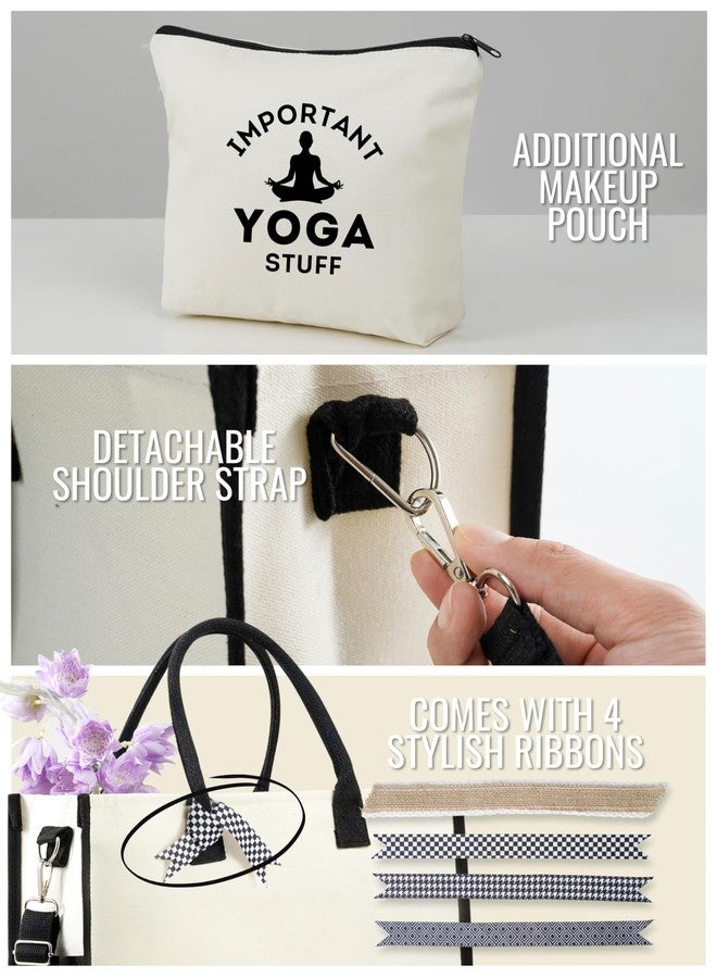 InnoBeta Yoga Gifts for Women, Yoga Instructor Gifts Tote Bag for Yoga Teacher with Top Zipper Closure and Shoulder Strap - Image 4