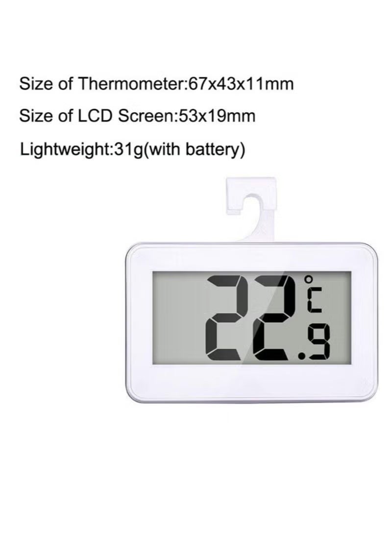 2 Pack Fridge Thermometer, Refrigerator Thermometer, Lcd Digital Fridge Freezer Thermometer Monitor with Hanging Hook and Retractable Stand (White) - Image 3
