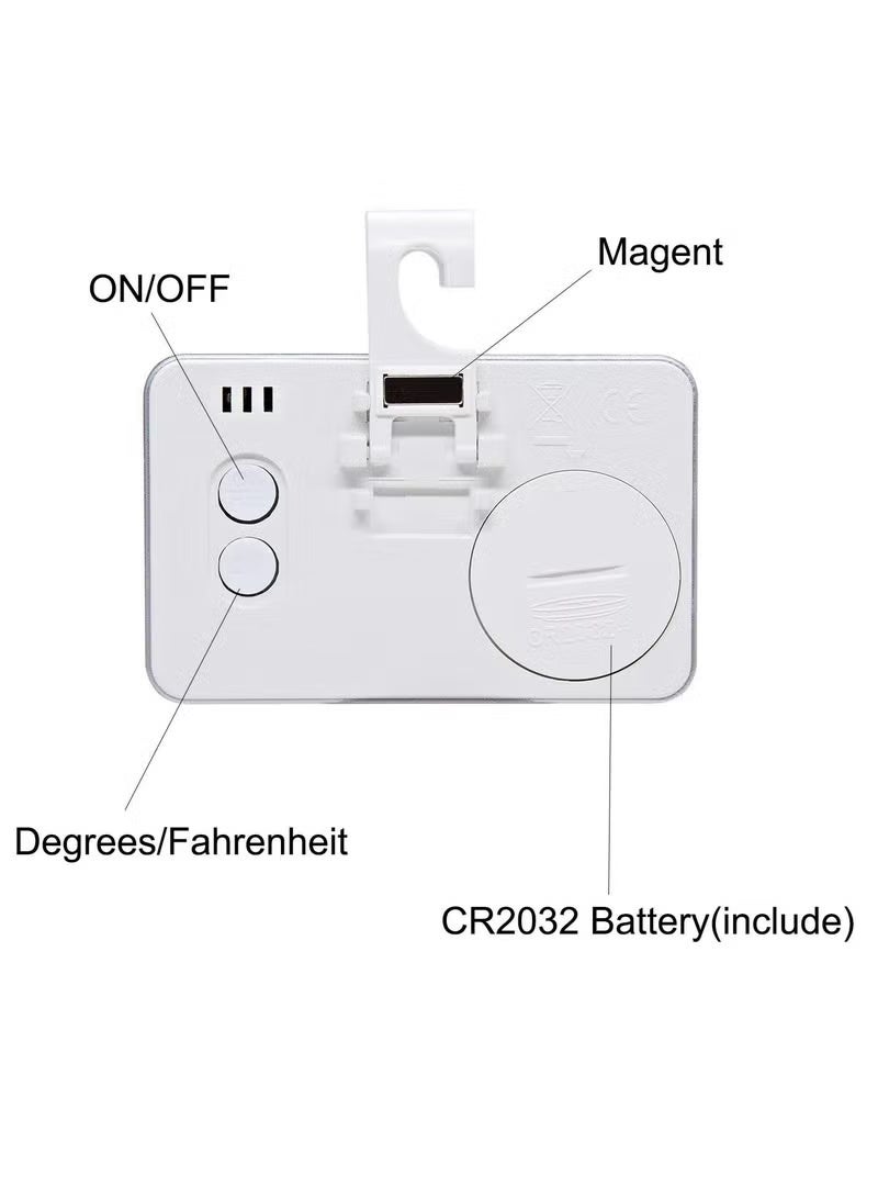 2 Pack Fridge Thermometer, Refrigerator Thermometer, Lcd Digital Fridge Freezer Thermometer Monitor with Hanging Hook and Retractable Stand (White) - Image 4