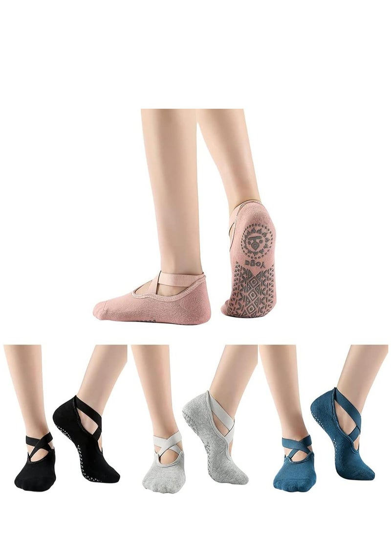 RATSAW 4 Pairs Girls Yoga Socks 36 to 40 EU  - Image 1