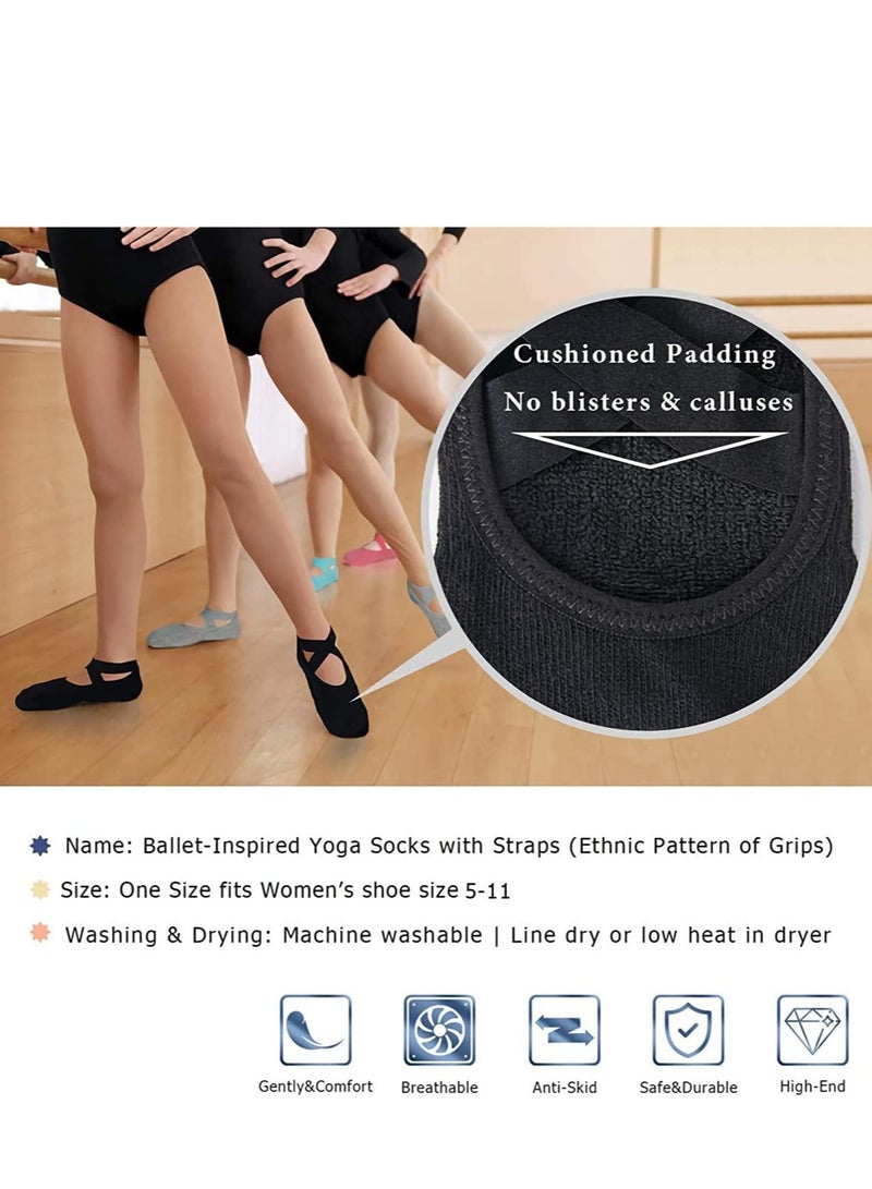 RATSAW 4 Pairs Girls Yoga Socks 36 to 40 EU  - Image 4