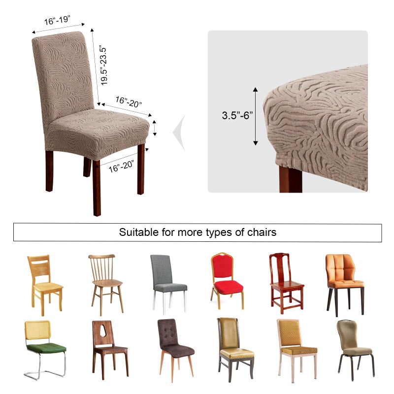 YUEANG Dining Chair Covers, Chair Covers for Dining Room Stretch Parsons Chair Slipcover, for Dining Room Kitchen Chair Protector Cover, Removable, Washable (Taupe, 4 Pack) - Image 3