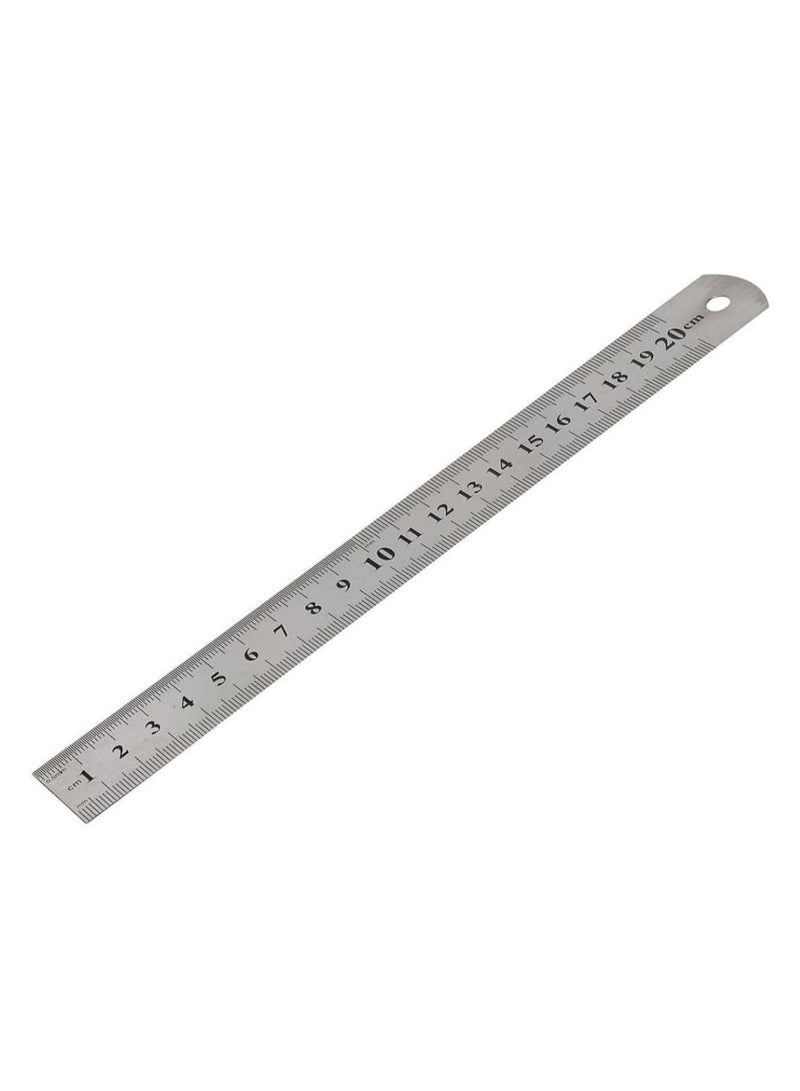 Metal Ruler - Silver, 20 cm