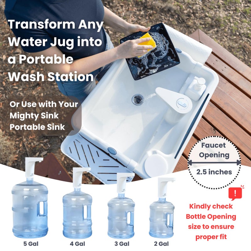 Mighty Sink Electronic Faucet: USB-Rechargeable Water Dispenser | Converts 2â€“5 Gallon Jugs into a Portable Wash Station | Waterproof | Ideal for Camping & Outdoors - Image 3