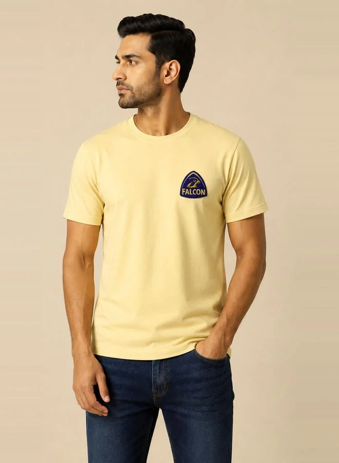 Take Two Beige Short Sleeve Crew Neck T-Shirt By Falcon