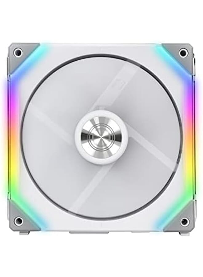 ليان لي Uni Fan Sl140 Rgb X2 140 مم مروحة Argb ذات سلسلة Daisy الثورية باللون الأبيض، تتضمن وحدة تحكم واحدة - Image 4