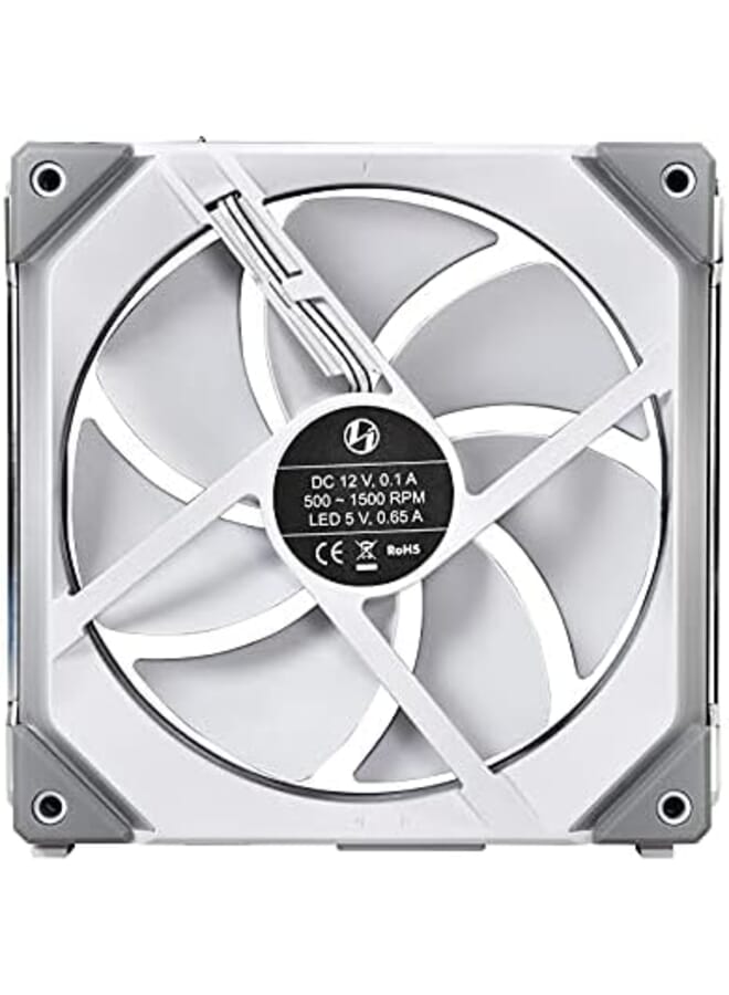 ليان لي Uni Fan Sl140 Rgb X2 140 مم مروحة Argb ذات سلسلة Daisy الثورية باللون الأبيض، تتضمن وحدة تحكم واحدة - Image 2
