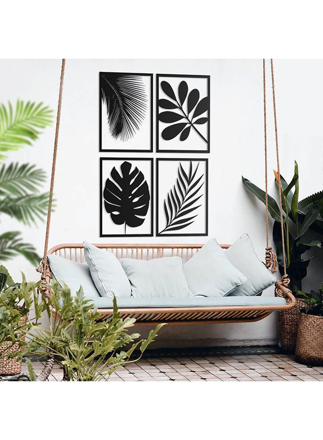 Set Of 4 Plants Leaves Wall Art - Image 1