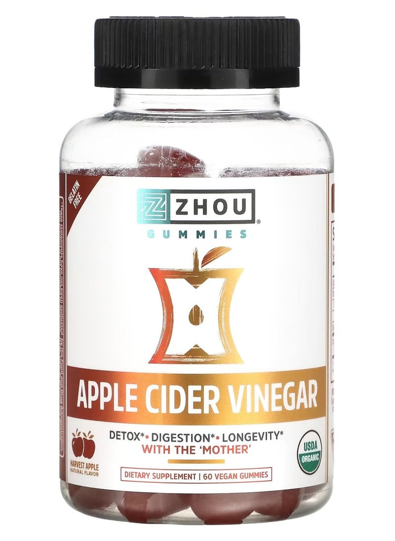 Zhou Nutrition Zhou Nutrition Apple Cider Vinegar Harvest Apple 60 Vegan Gummies  - Image 1