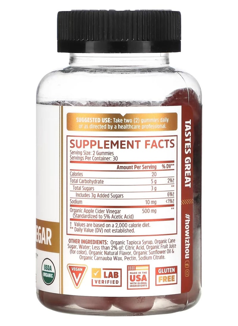 Zhou Nutrition Zhou Nutrition Apple Cider Vinegar Harvest Apple 60 Vegan Gummies  - Image 2
