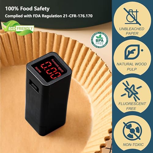 HONYAO Air Fryer Paper Liners for Dual Zone Airfryer, 8.1x5.5 inch Rectangle Disposable Parchment Inserts for Two Drawer Ninja Double Stack XL 8-10 Quart Air Fryers, Food Grade Accessories BPA free - Image 5