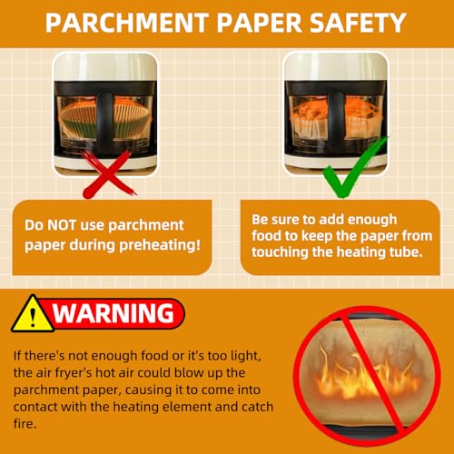 HONYAO Air Fryer Paper Liners for Dual Zone Airfryer, 8.1x5.5 inch Rectangle Disposable Parchment Inserts for Two Drawer Ninja Double Stack XL 8-10 Quart Air Fryers, Food Grade Accessories BPA free - Image 4
