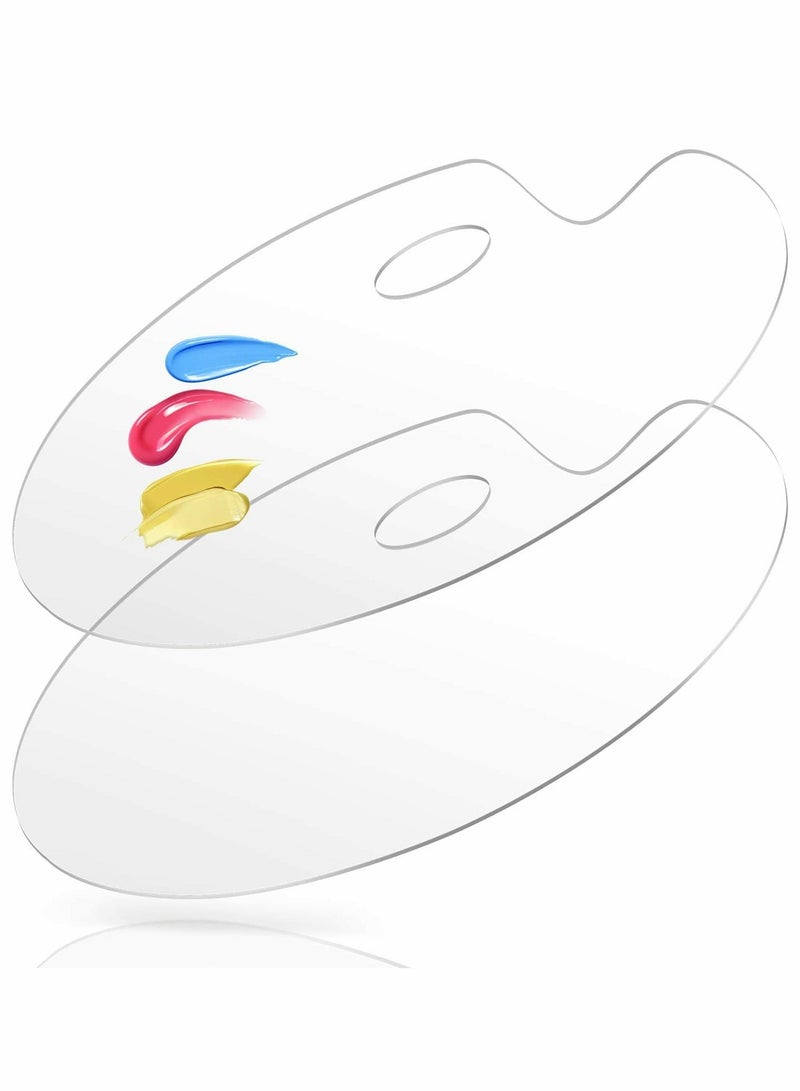 Excefore Paint Pallet Paint Palette, Large Acrylic Paint Palette, Big Size Acrylic Palette 12 X 8 Inches Oval, Easy Clean Transparent Non-Stick Painting Palette, for Oil Watercolor Craft DIY Art Painting - Image 1