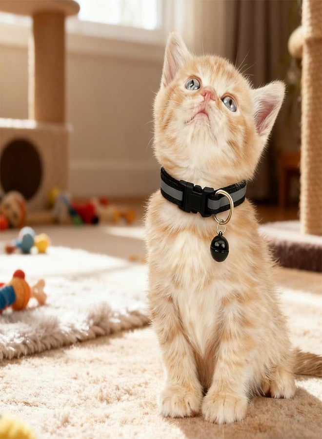WeimoMonkey Puppy Collar with Bell,2-Pack Nylon Basic Dog Collars Reflective Cat Collars Girls for Boy Girls XXS Xs Cat Pet Animal Litter Tiny Kitten, XSmall,Pink+Red - Image 5