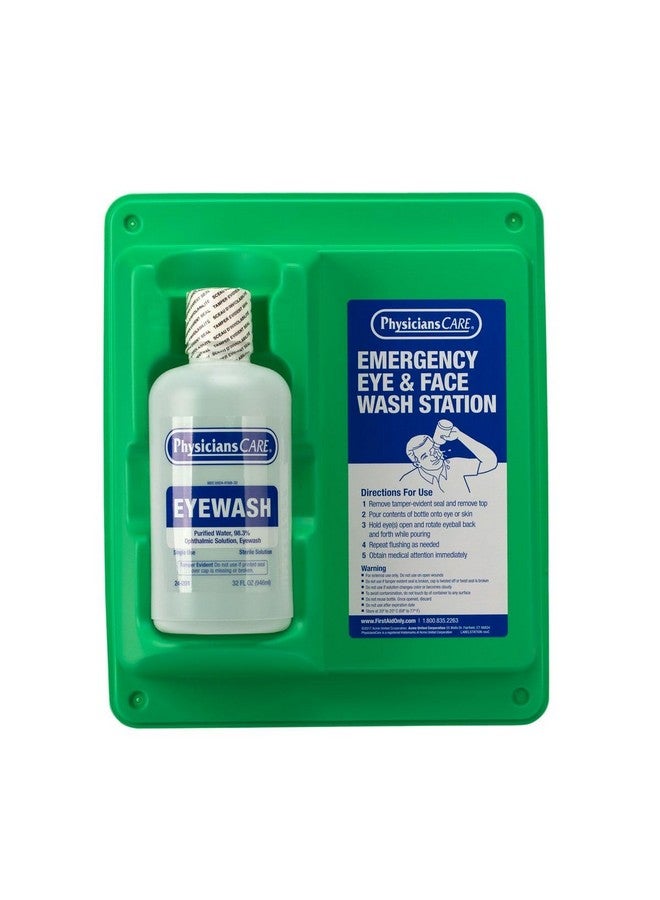 PhysiciansCare Wall-Mountable Eyewash Station with Single Bottle of Eye Wash Solution, 32 oz - Image 1