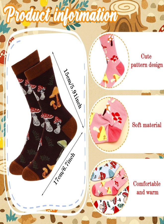 Foaincore 6 Pairs Funny Mushroom Socks for Women Men Novelty Casual Socks with Cupcake Toppers and Wrappers, Cute Christmas Gifts for Mushroom Lovers - Image 2