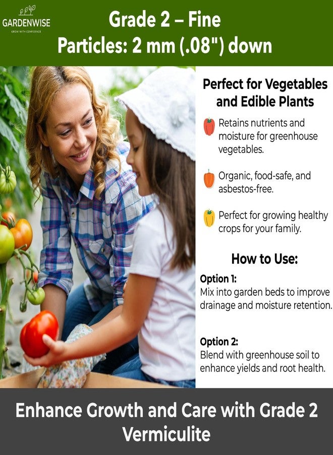 GARDENWISE فيرميكوليت عضوي ناعم للزراعة الداخلية للنباتات والفطر - يعزز تهوية التربة، إنبات البذور، تجذير القصاصات - عبوات صغيرة وجملة (درجة 2 - ناعم، 3 كيو تي) - Image 5