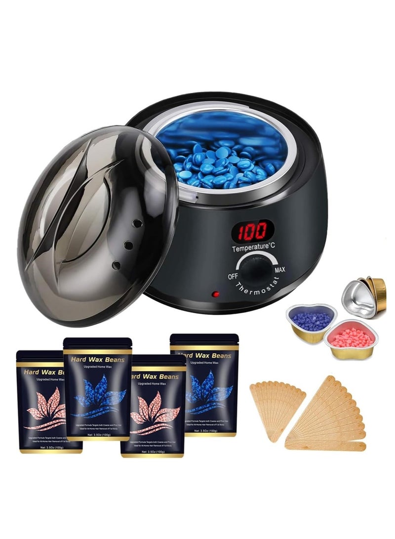 Joyeworld Digital Waxing Kit for Women,Waxing Kit for Brazilian Wax,Wax pot Heater with Wax Beans,Wax warmer for Sensitive Skin Hair Removal,Easy to Use Wax Melt Warmer (Black) - Image 1