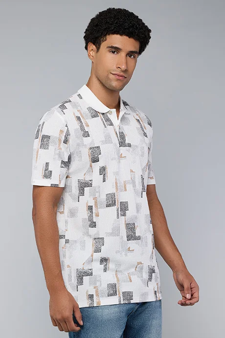 أر أند بي Patterned Polo T-Shirt with Short Sleeves