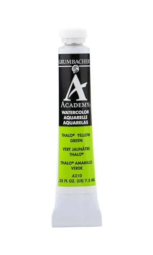 Grumbacher Academy Watercolor Paint, 7.5ml/0.25 Ounce, Thalo Yellow Green (A210) - Image 1