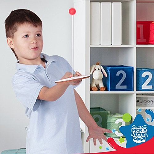 PICK A TOY Wooden Paddle Ball with String (Set of 2) with Green Carry Bag - Indoor Outdoor Toy: Kids Fun and Classic Paddleball Game for Boys and Girls, Party Favor Toys Ages 4+ - Image 5