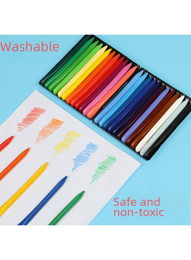 mriya Children's Non-dirty Hand Crayon 36 Color Triangle Plastic Wax Brush Kindergarten Painting Oil Painting Stick Color Brush Washable - Image 2