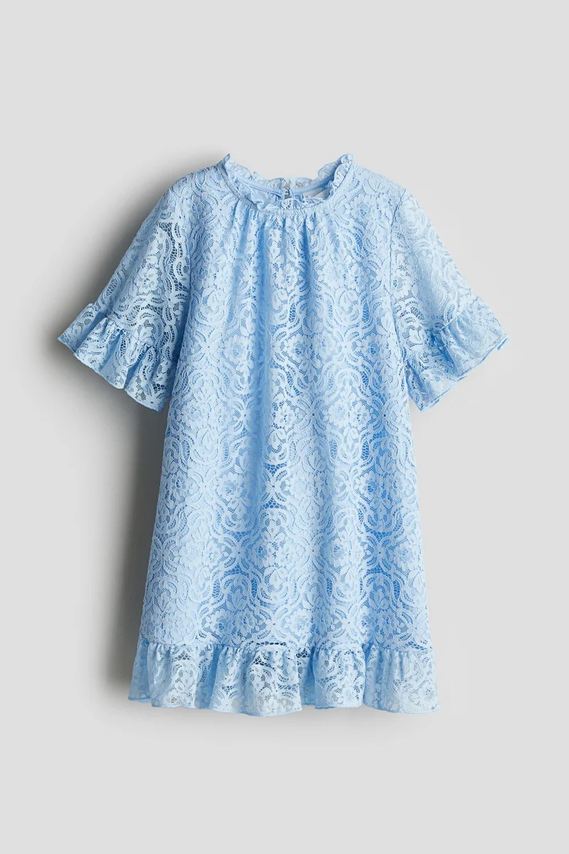 H&M Frill-trimmed lace dress