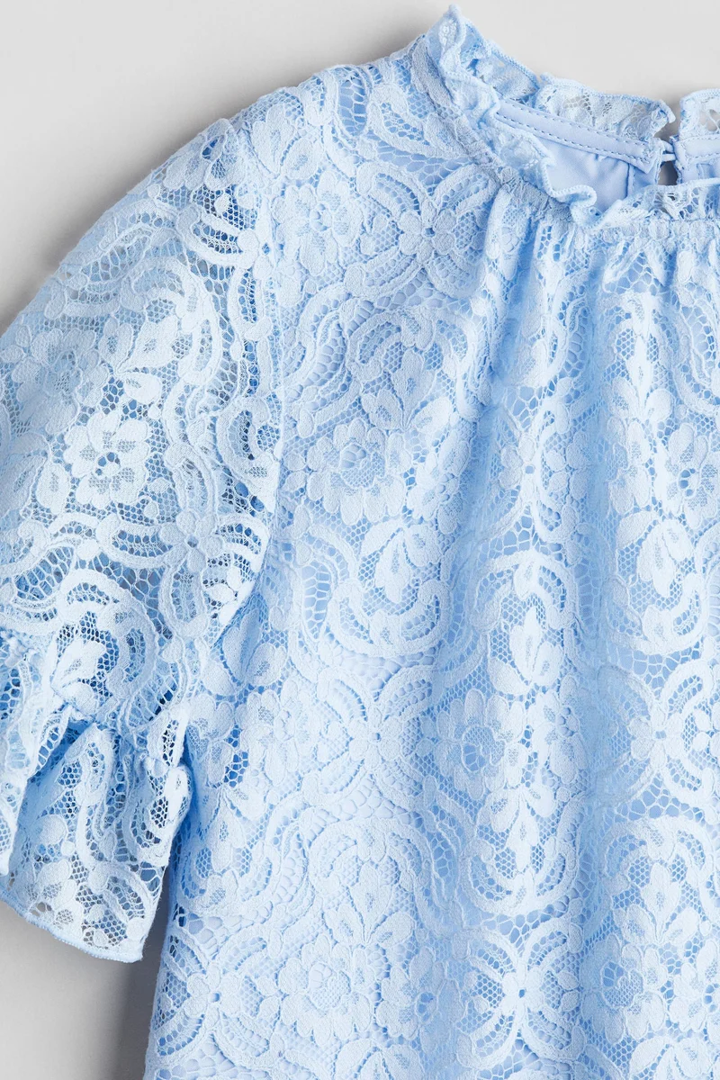 H&M Frill-trimmed lace dress