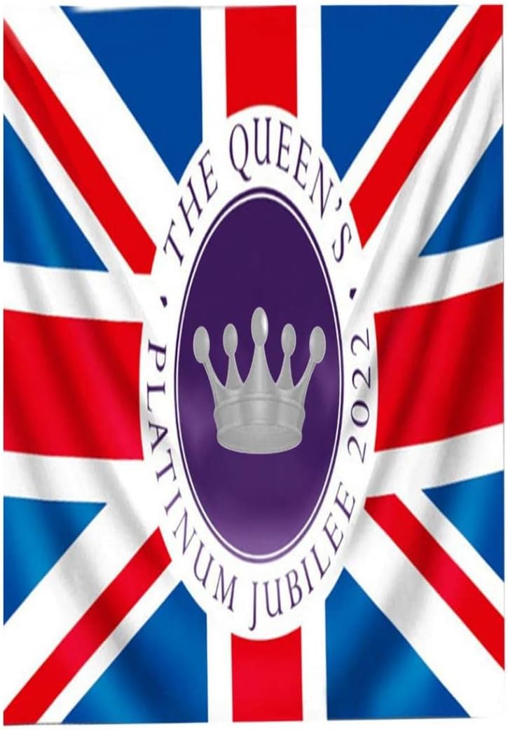 klarako Garden Flag Queens Platinums Jubilee Flag Union Jack Flag queens Jubilee 2022 Decorations Weather Resistant & Double Stitched Yard Flags (B) - Image 1