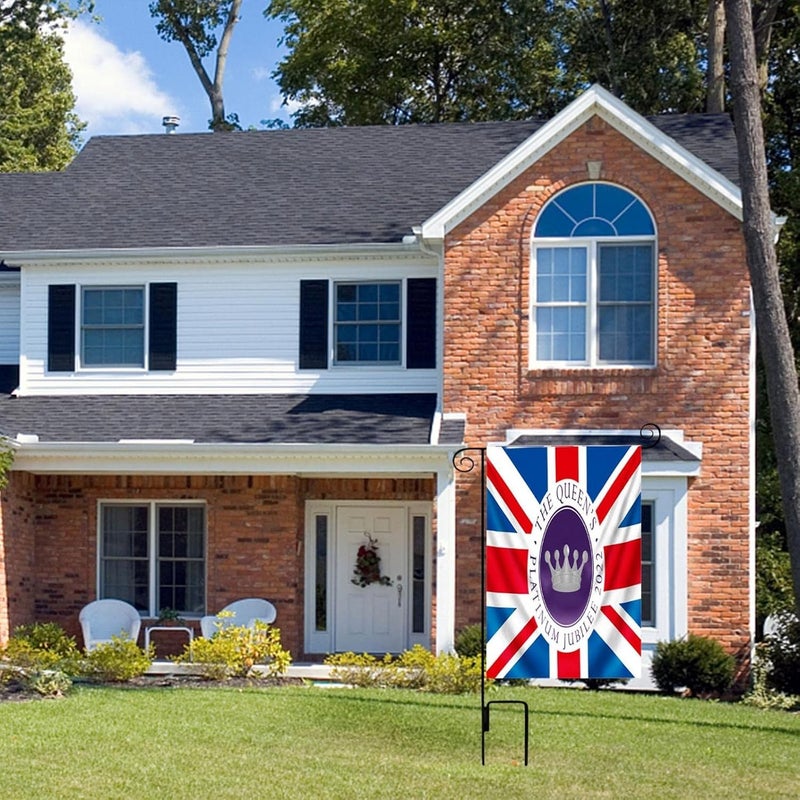 klarako Garden Flag Queens Platinums Jubilee Flag Union Jack Flag queens Jubilee 2022 Decorations Weather Resistant & Double Stitched Yard Flags (B) - Image 3