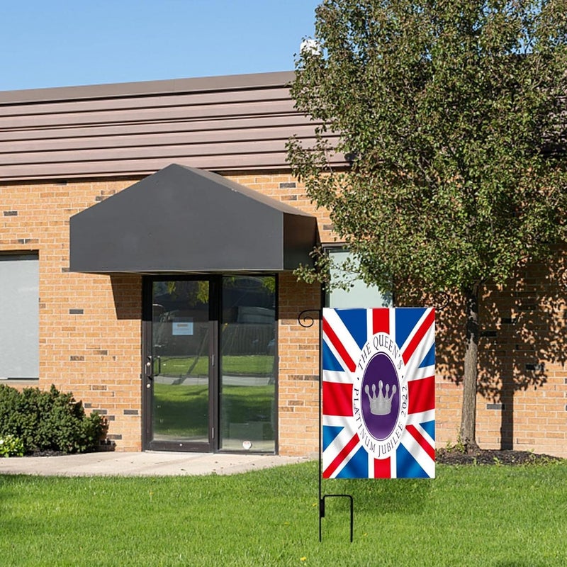 klarako Garden Flag Queens Platinums Jubilee Flag Union Jack Flag queens Jubilee 2022 Decorations Weather Resistant & Double Stitched Yard Flags (B) - Image 2