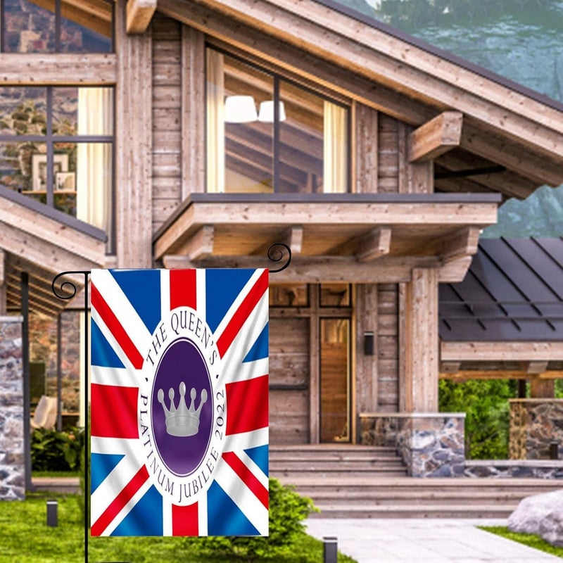 klarako Garden Flag Queens Platinums Jubilee Flag Union Jack Flag queens Jubilee 2022 Decorations Weather Resistant & Double Stitched Yard Flags (B) - Image 5